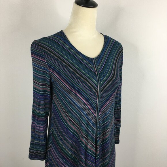 BCBGMAXAZRIA Multi-Color Striped CARMELA High Low Hem Jersey Dress - Picture 5 of 10
